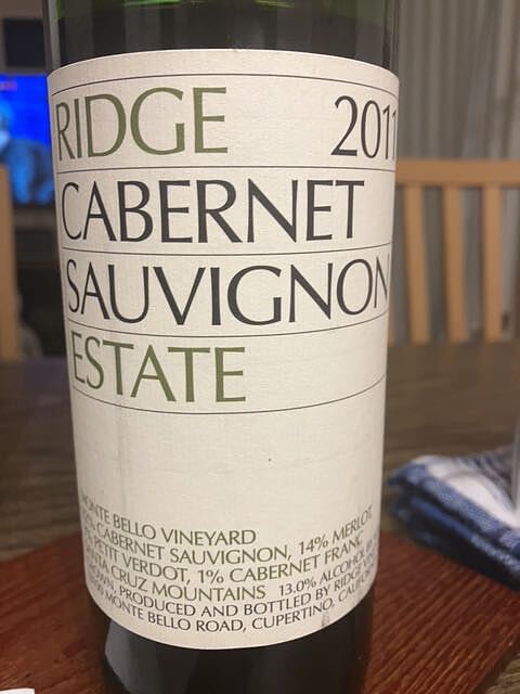 Ridge Estate Cabernet Sauvignon 2011