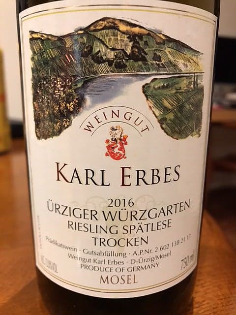 Karl Erbes Ürziger Würzgarten Riesling Spätlese trocken(カール・エルベス ユルツィガー・ヴュルツガルテン リースリング シュペトレーゼ・トロッケン)