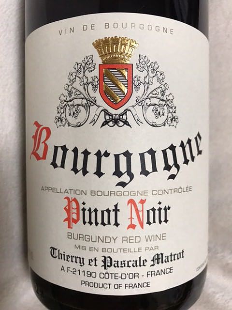 Thierry et Pascale Matrot Bourgogne Pinot Noir