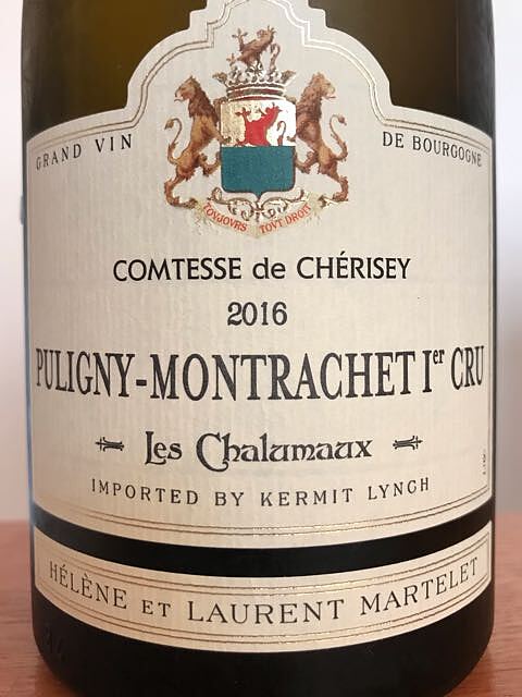 Comtesse de Chérisey Puligny Montrachet 1er Cru Les Chalumeaux(コンテス・ド・シェリジー ピュリニー・モンラッシェ プルミエ・クリュ レ・シャルモー)