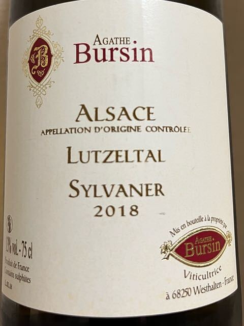 Agathe Bursin Sylvaner Lutzeltal(アガット・ブルサン シルヴァネール リュッツェンタル)