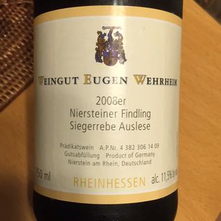 Eugen Wehrheim Niersteiner Findling Siegerrebe Auslese(オイゲン・ヴェルハイム ニアシュタイナー・フィンドリング ジーガーレーベ アウスレーゼ)