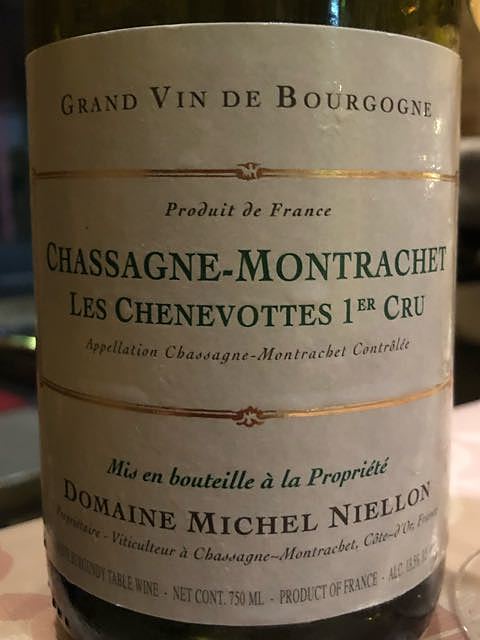 Dom. Michel Niellon Chassagne Montrachet Les Chenevottes 1er Cru(ドメーヌ・ミシェル・ニーロン シャサーニュ・モンラッシェ レ・シュヌヴォット プルミエ・クリュ)