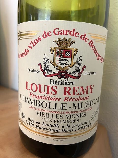 Héritière Louis Remy Chambolle Musigny Les Fremières Vieilles Vignes(エリティエ・ルイ・レミー シャンボール・ミュジニー レ・フルミエール ヴィエイユ・ヴィーニュ)