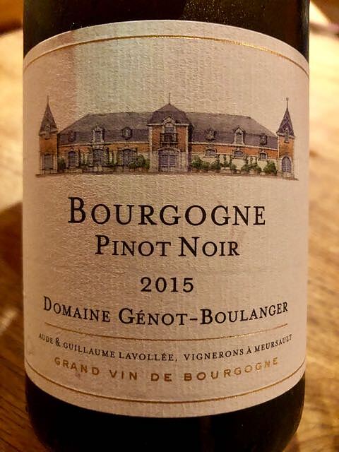 Dom. Génot Boulanger Bourgogne Pinot Noir(ドメーヌ・ジェノ・ブーランジェ ブルゴーニュ ピノ・ノワール)