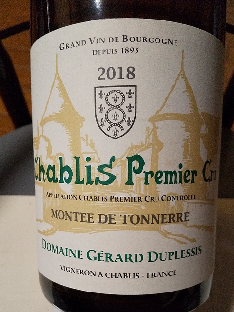 Gérard Duplessis Chablis 1er Cru Montée de Tonnerre(ジェラー・デュプレシ シャブリ プルミエ・クリュ モンテ・ド・トネール)