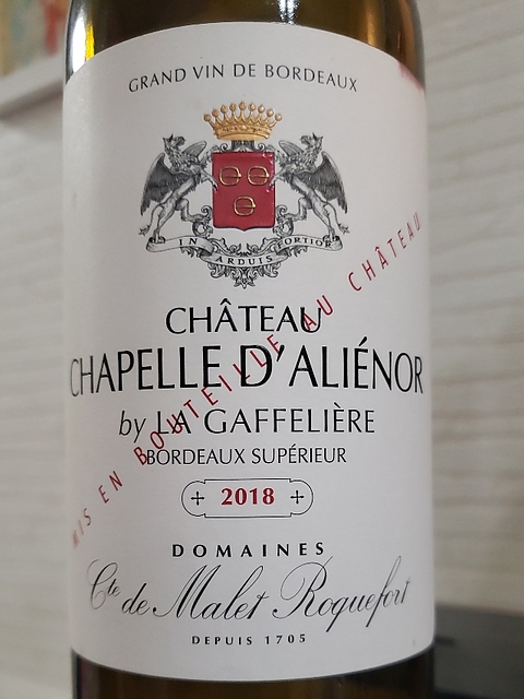 Ch. Chapelle d'Aliénor Bordeaux Supérieur(シャトー シャペル ダリエノール ボルドー・シュペリュール)
