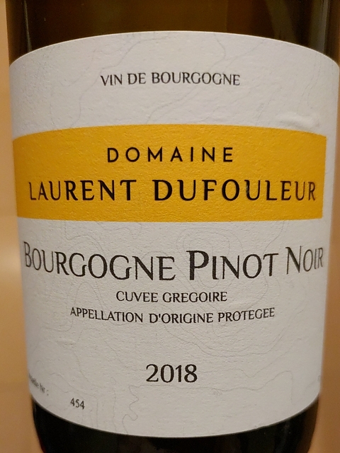 Dom. Laurent Dufouleur Bourgogne Pinot Noir Cuvée Grégoire(ドメーヌ・ローラン・デュフルール ブルゴーニュ ピノ・ノワール キュヴェ・グレゴワール)