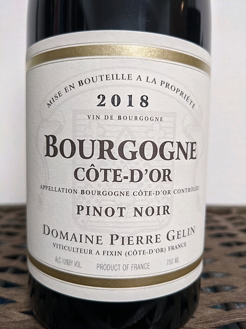 Dom. Pierre Gelin Bourgogne Côte d'Or Pinot Noir(ドメーヌ・ピエール・ジュラン ブルゴーニュ コート・ドール ピノ・ノワール)