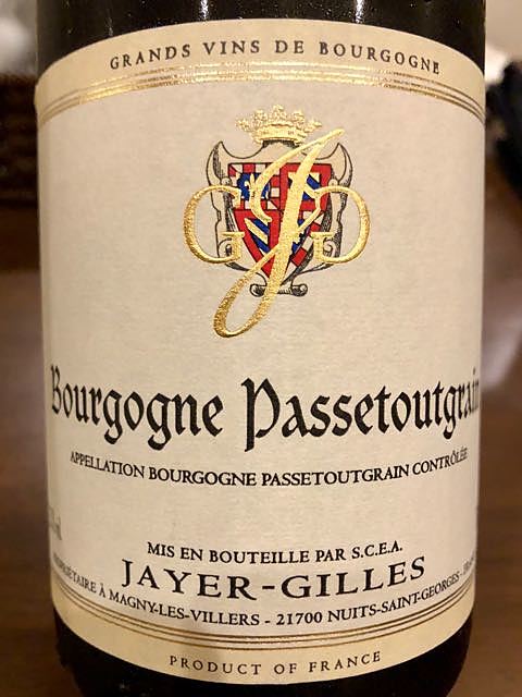 Jayer Gilles Bourgogne Passetoutgrain(ジャイエ・ジル ブルゴーニュ・パストウーグラン)