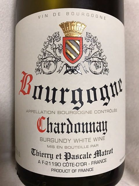 Thierry et Pascale Matrot Bourgogne Chardonnay(ティエリー・エ・パスカル・マトロ ブルゴーニュ シャルドネ)