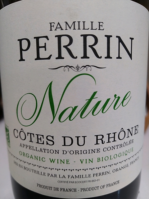 Famille Perrin Nature Côtes du Rhône(ファミーユ・ペラン ナチュレ コート・デュ・ローヌ)