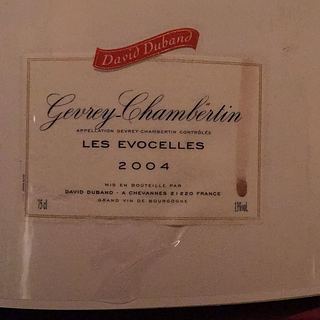 David Duband Gevrey Chambertin Les Evocelles