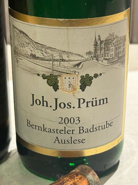 Joh. Jos. Prüm Bernkasteler Badstube Auslese(ヨハン・ヨゼフ・プリュム ベルンカステル・バトシュトゥバ アウスレーゼ)