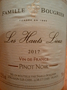 Famille Bougrier Les Hauts Lieux Pinot Noir