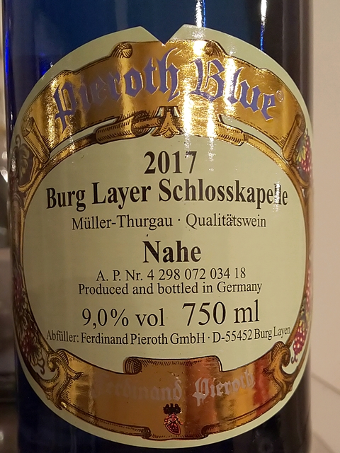 Pieroth Blue Burg Layer Schlosskapelle Müller Thurgau(ピーロート ブルー ブルク・ライヤー・シュロスカペレ ミュラー・トゥルガウ)