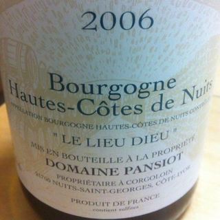 Dom. Pansiot Bourgogne Hautes Côtes de Nuits Le Lieu Dieu
