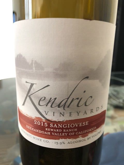 Kendric Vineyards Shenandoah Valley Sangiovese