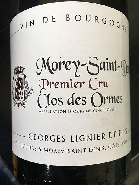 Georges Lignier et Fils Morey Saint Denis 1er Cru Clos des Ormes(ジョルジュ・リニエ・エ・フィス モレ・サン・ドニ プルミエ・クリュ クロ・デ・ゾルム)