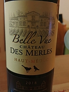 Belle Vue Ch. des Merles Haut Médoc(2018)