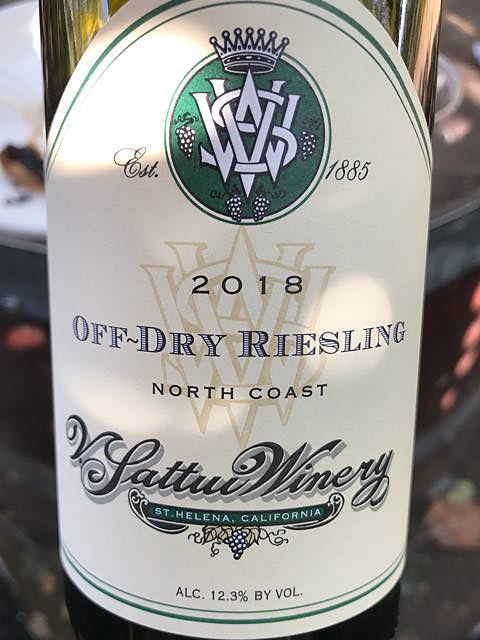 V. Sattui Winery Off Dry Riesling