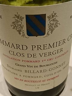 Dom. Billard Gonnet Pommard 1er Cru Clos de Verger(ドメーヌ・ビラール・ゴネ ポマール プルミエ・クリュ クロ・ド・ヴェルジェ)