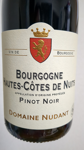 Dom. Nudant Bourgogne Hautes Côtes de Nuits Pinot Noir(ドメーヌ・ヌダン ブルゴーニュ オート・コート・ド・ニュイ ピノ・ノワール)