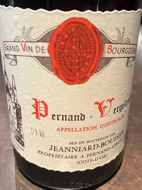 Jeanniard Boudier Pernand Vergelesses Rouge