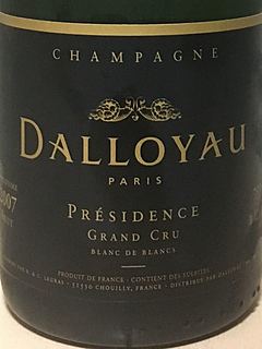 Dalloyau Présidence Grand Cru Blanc de Blancs Brut(ダロワイヨ プレジデンス グラン・クリュ ブラン・ド・ブラン ブリュット)