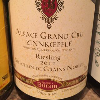 Agathe Bursin Riesling Grand Cru Zinnkoepfle Selection de Grains Nobles(アガット・ブルサン リースリング グラン・クリュ ツィンコフレ セレクション・ド・グラン・ノーブル)