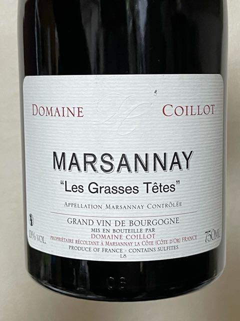Dom. Coillot Marsannay Les Grasses Têtes(ドメーヌ・コワイヨ