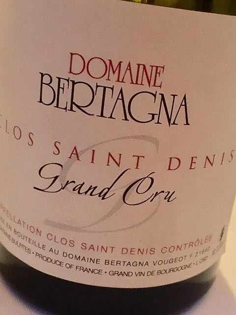 Dom. Bertagna Clos Saint Denis Grand Cru(ドメーヌ・ベルタナ クロ・サン・ドニ グラン・クリュ)