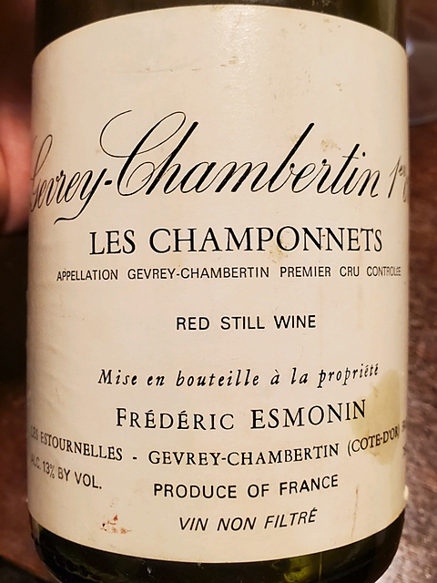Frédéric Esmonin Gevrey Chambertin 1er Cru Les Champonnets
