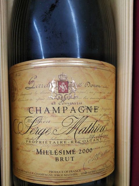 セルジュ・マチュー　シャンパーニュ　ブリュット　ミレジム　1999年 Serge Mathieu Brut Millésimé(セルジュ・マチュー ブリュット