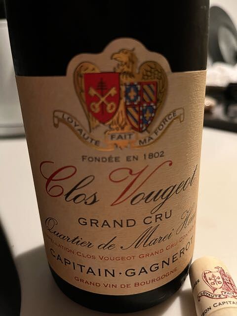 Capitain Gagnerot Clos Vougeot Grand Cru Quartier de Marei Haut