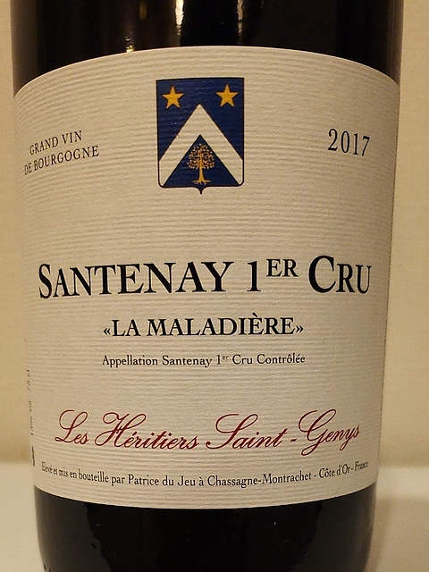 Les Héritiers Saint Genys Mercurey 1er Cru Clos Marcilly Monopole Rouge