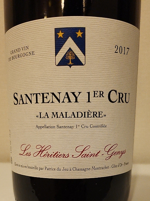 Les Héritiers Saint Genys Mercurey 1er Cru Clos Marcilly Monopole Rouge(レ・ゼリティエ・サン・ジュニ メルキュレ プルミエ・クリュ クロ・マルシリィ モノポール ルージュ)