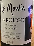 Le Moulin Vin Rouge Jean Duport