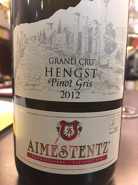 Aiméstentz Pinot Gris Grand Cru Hengst