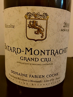 Dom. Fabien Coche Bâtard Montrachet Grand Cru(ドメーヌ・ファビアン・コシュ バタール・モンラッシェ グラン・クリュ)