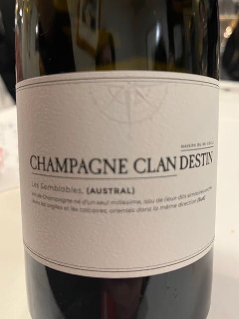 Champagne Clandestin Les Semblables Austral(クランデスタン