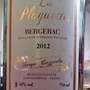 Ch. Les Plaguettes Bergerac Rouge(2012)