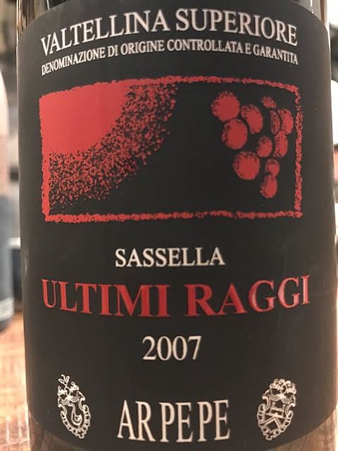 Arpepe (Ar.Pe.Pe) Sassella Ultimi Raggi