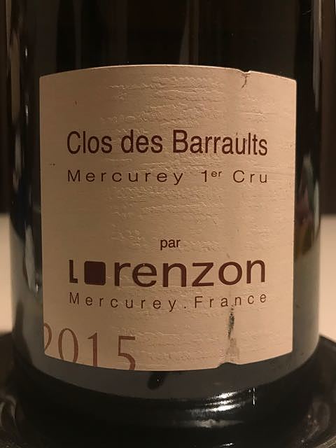 Lorenzon Mercurey 1er Cru Clos des Barraults(ロレンゾン メルキュレイ プルミエ・クリュ クロ・デ・バロー)