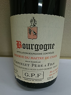 Grivelet Père & Fils Bourgogne Réserve de Maître de Chais(グリヴレ・ペール・エ・フィス ブルゴーニュ リザーヴ・デュ・メートル・ド・シェ)