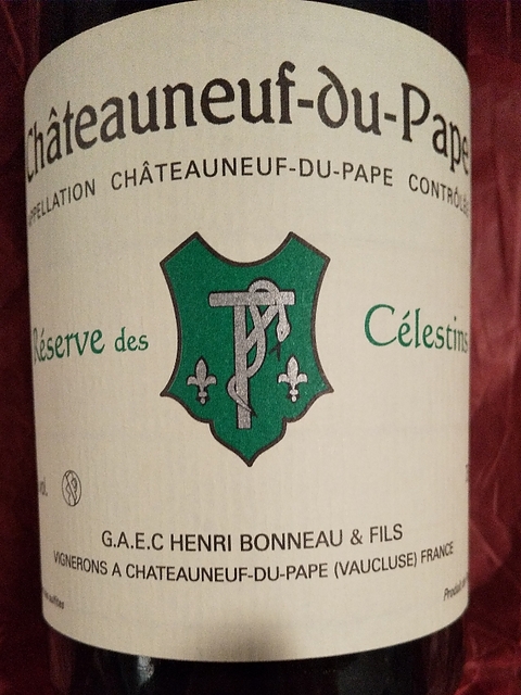 Dom. Henri Bonneau Châteauneuf du Pape Réserve des Célestins(ドメーヌ・アンリ・ボノー シャトーヌフ・デュ・パプ レゼルヴ・デ・セレスタン)