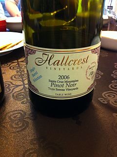 Hallcrest Santa Cruz Mountains Pinot Noir Terra Serena Vineyard Single Barrel Selection