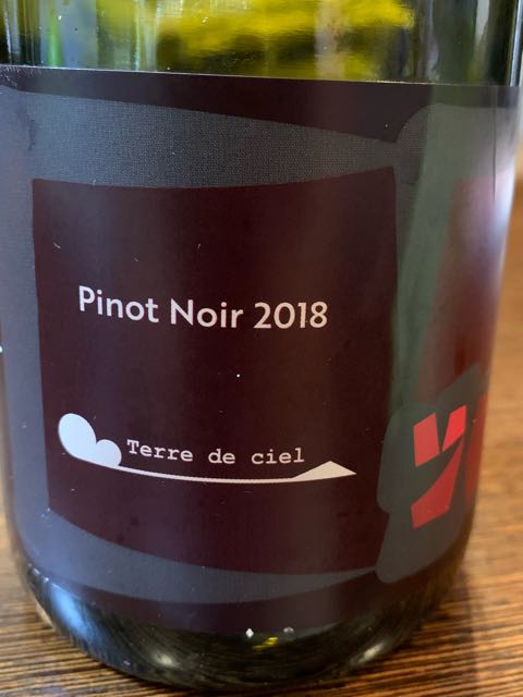 Terre de ciel Pinot Noir 2018(テールドシエル ピノ・ノワール