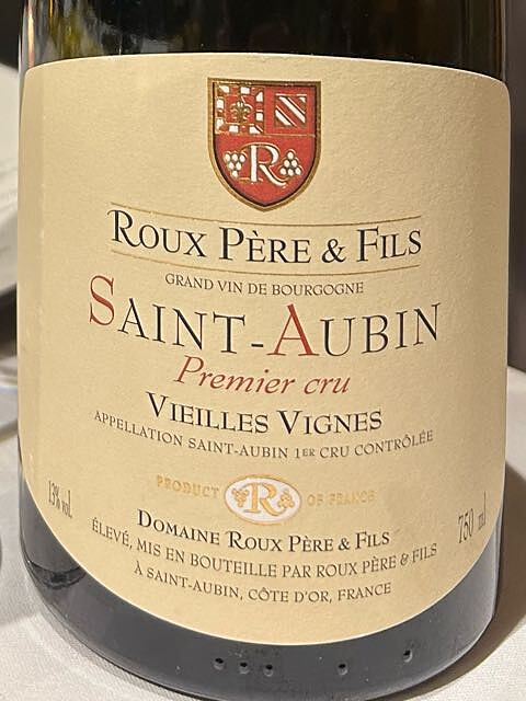 Roux Père & Fils Saint Aubin 1er Cru Vieilles Vignes(ルー・ペール・エ・フィス サン・トーバン プルミエ・クリュ ヴィエイユ・ヴィーニュ)