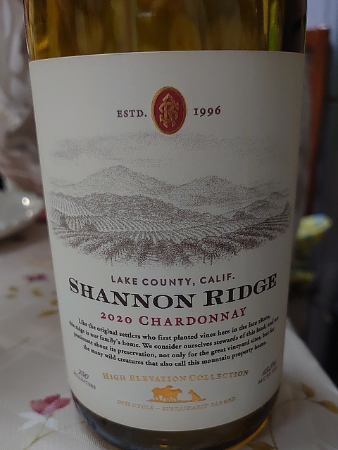 Shannon Ridge High Elevation Chardonnay(シャノン・リッジ ハイ・エレヴェイション シャルドネ)